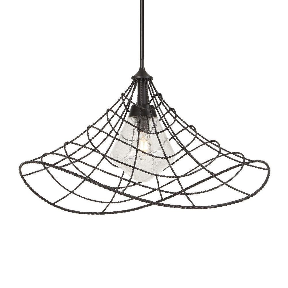 Whirlwind Bronze Twisted Metal Indoor Outdoor Pendant