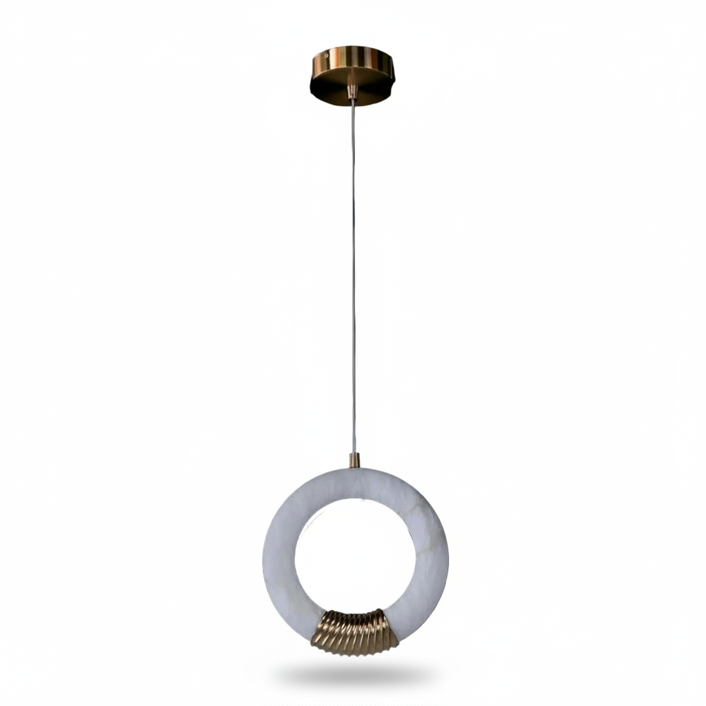 Bangela Medium Pendant Antique Brass Alabaster Lighting