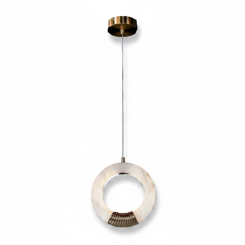 Bangela Medium Pendant Antique Brass Alabaster Lighting