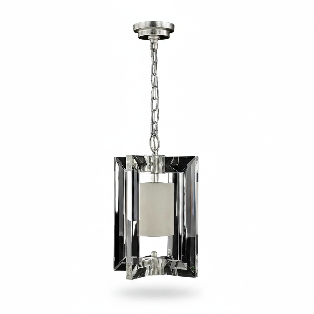 Lucan Small Pendant Distressed Silver Crystal Alabaster