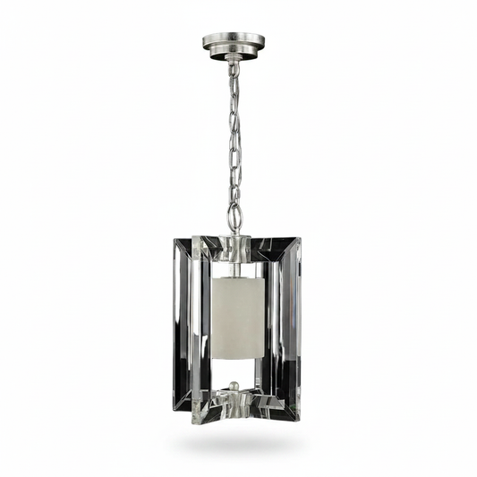 Lucan Small Pendant Distressed Silver Crystal Alabaster