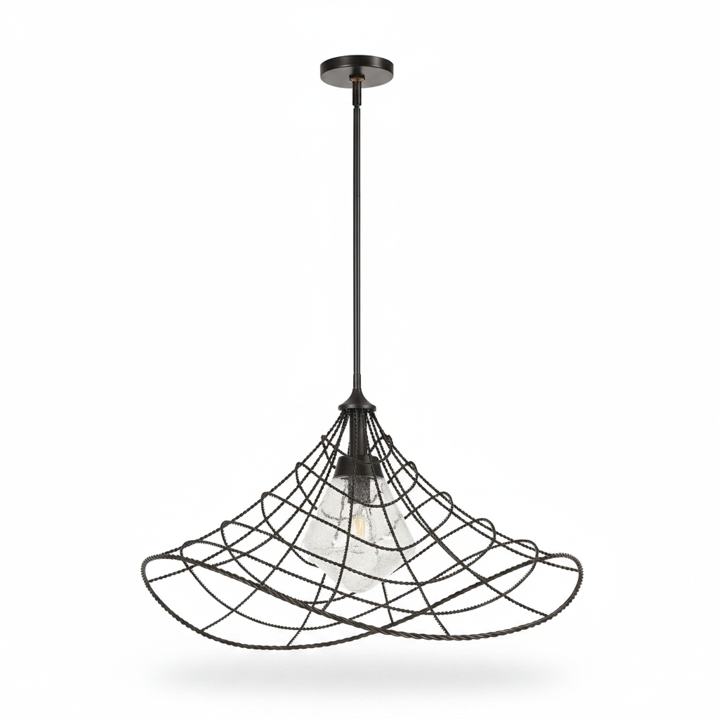 Whirlwind Bronze Twisted Metal Indoor Outdoor Pendant
