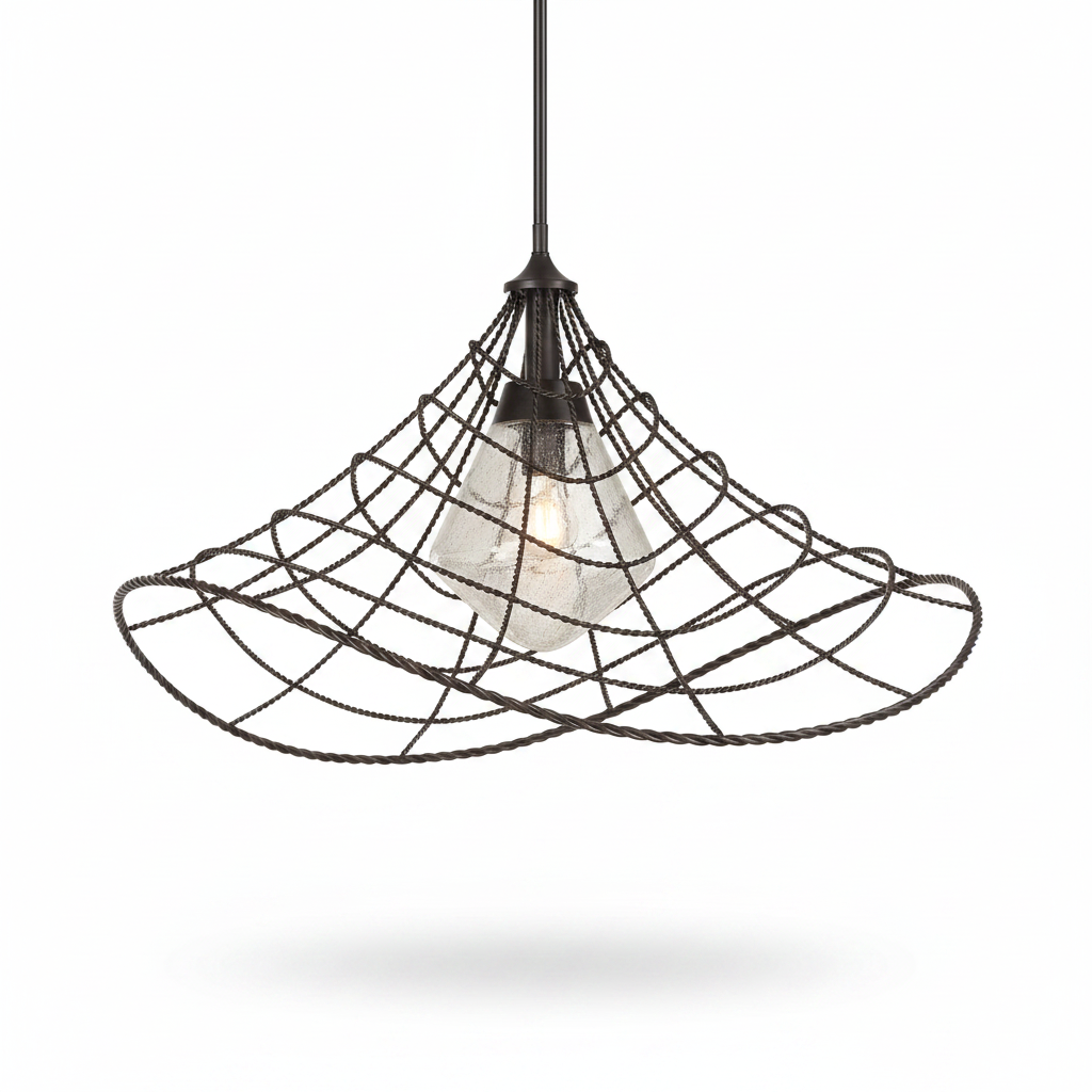 Whirlwind Bronze Twisted Metal Indoor Outdoor Pendant