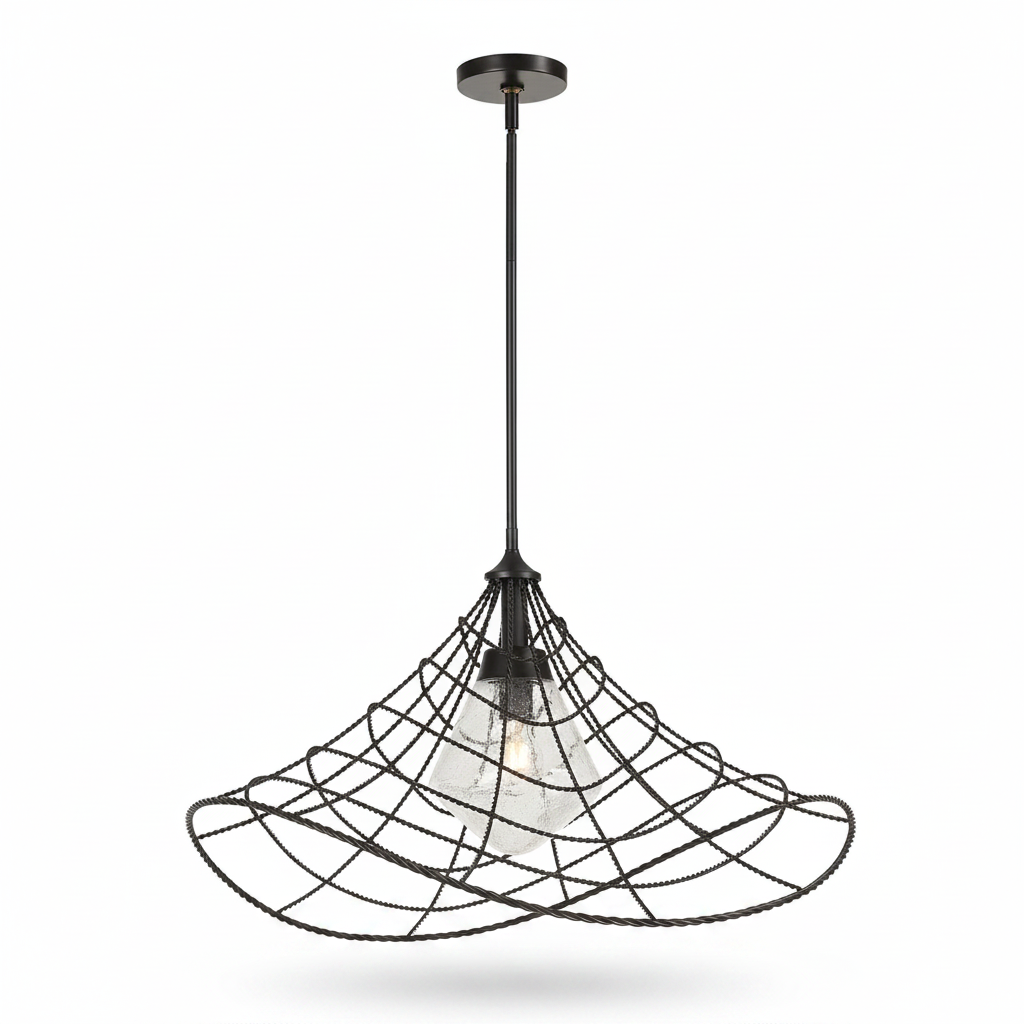 Whirlwind Bronze Twisted Metal Indoor Outdoor Pendant