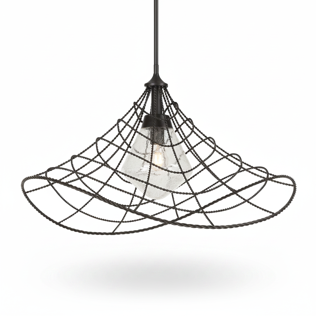 Whirlwind Bronze Twisted Metal Indoor Outdoor Pendant